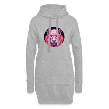 Panthère en rose - Sweat-shirt à capuche long Femme - gris chiné - Devant