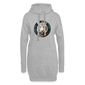 Weißer Tiger - Hoodie-Kleid - Grau meliert - Vorne