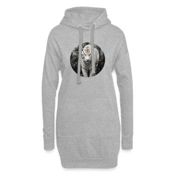 Weißer Tiger - Hoodie-Kleid - Grau meliert - Vorne