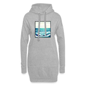 Surfer Planche de surf Surfer Surfer - Sweat-shirt à capuche long Femme - gris chiné - Devant