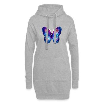 Papillon Animal Insecte Papillon - Sweat-shirt à capuche long Femme - gris chiné - Devant