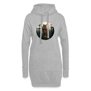 Luchs - Hoodie-Kleid - Grau meliert - Vorne
