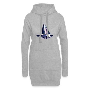 Segeln Segelboot Segelsport Segler Segelschiff - Hoodie-Kleid - Grau meliert - Vorne