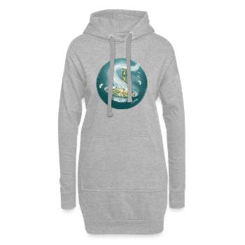 Handpan comme wok - Sweat-shirt à capuche long Femme - gris chiné - Devant