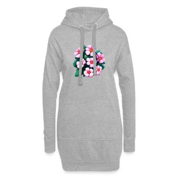 Blume Garten Geschenk Blumen Hobbygärtner Gärtner - Hoodie-Kleid - Grau meliert - Vorne