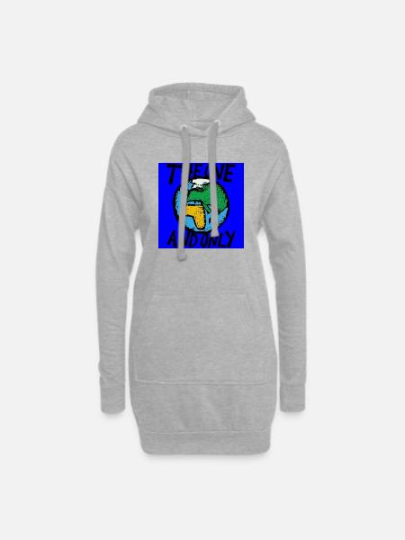 the world - Hoodie-Kleid - Grau meliert
