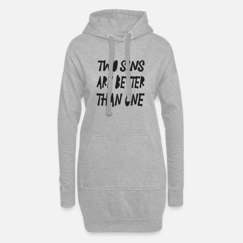2sins are better than one... - Hoodie-Kleid - Grau meliert