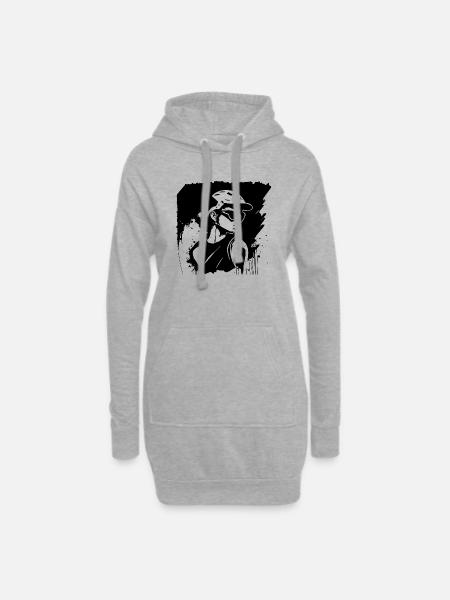 skate - Hoodie-Kleid - Grau meliert