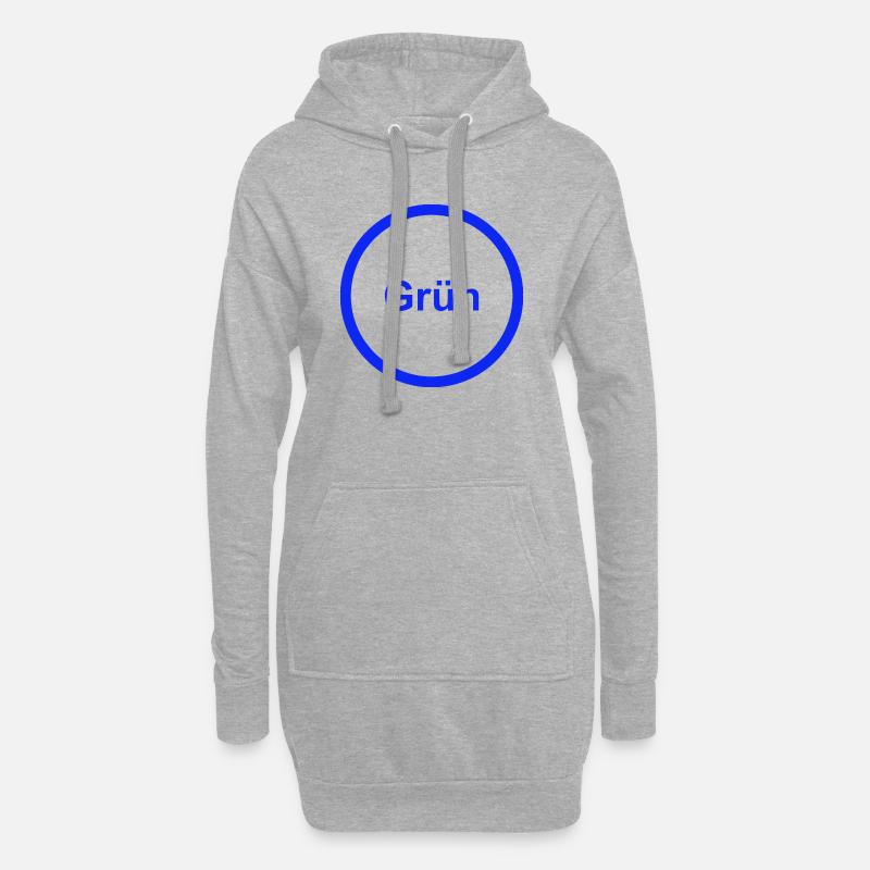 Grün - Hoodie-Kleid - Grau meliert