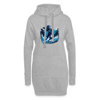 Wasser Ski - Ultra Design - Hoodie-Kleid - Grau meliert - Vorne