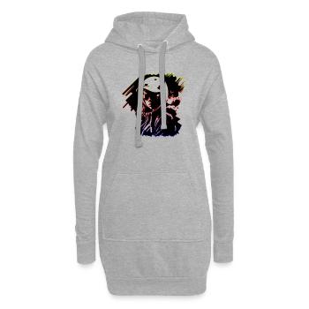 Madchen in Helmet - Hoodie-Kleid - Grau meliert - Vorne