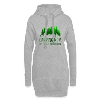 Camping Mom Sprüche Muttertag Camper - Hoodie-Kleid - Grau meliert - Vorne