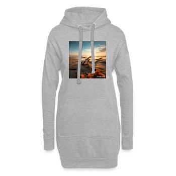 Violin at the beach - Hoodie-Kleid - Grau meliert - Vorne