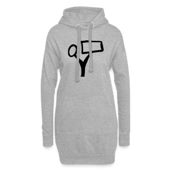 Texte de l’arborescence - Sweat-shirt à capuche long Femme - gris chiné - Devant