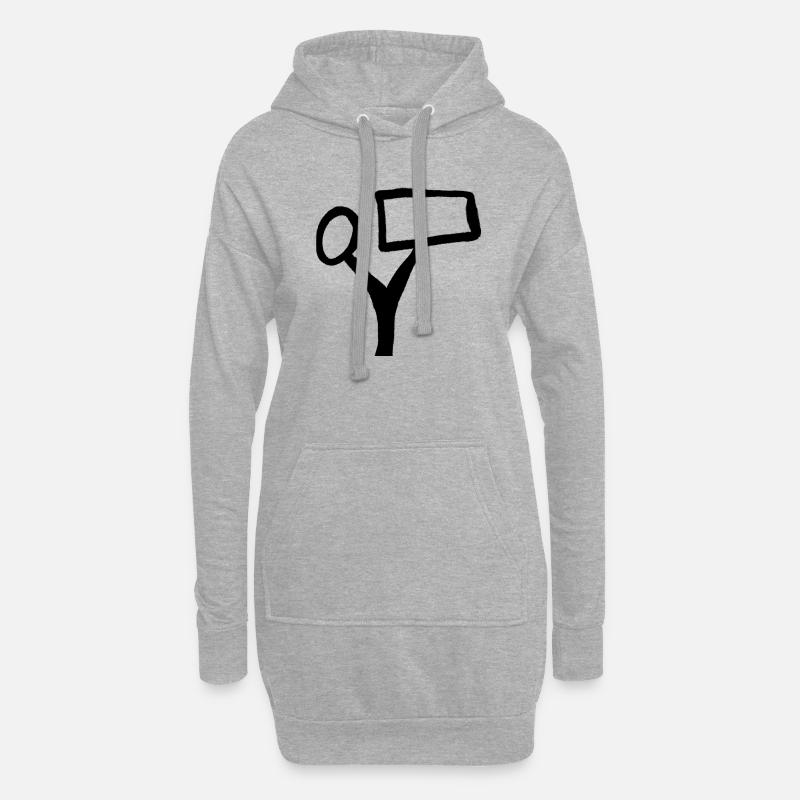 Texte de l’arborescence - Sweat-shirt à capuche long Femme - gris chiné