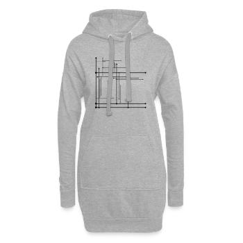 Pfeilen - Hoodie-Kleid - Grau meliert - Vorne