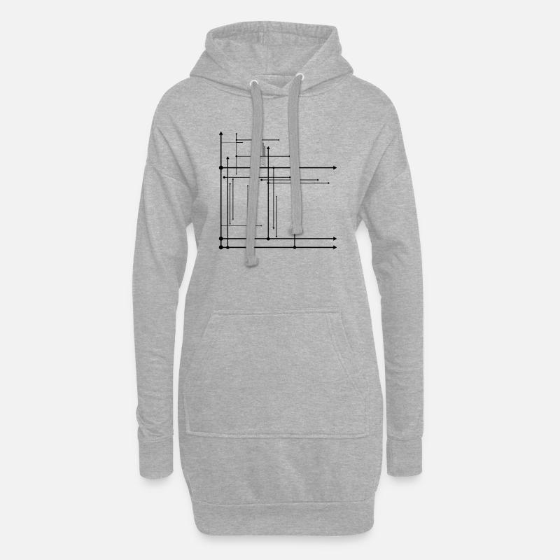 Pfeilen - Hoodie-Kleid - Grau meliert