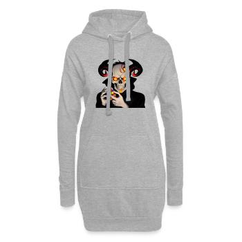 Crâne cornu | Résoudre son cube puzzle maudit - Sweat-shirt à capuche long Femme - gris chiné - Devant