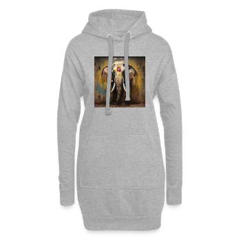 Un éléphant sacré - Sweat-shirt à capuche long Femme - gris chiné - Devant