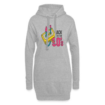 90er Jahre Niedlich 80er Jahre Retro Vintage Lustig Cool Nostalgie - Hoodie-Kleid - Grau meliert - Vorne