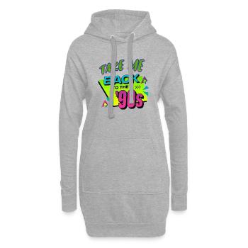90er Jahre Niedlich 80er Jahre Retro Vintage Lustig Cool Nostalgie - Hoodie-Kleid - Grau meliert - Vorne