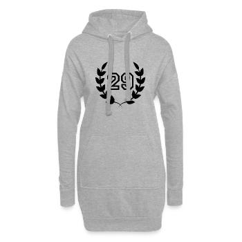29-jähriges Jubiläum – Geschenkidee 29 Jahre - Hoodie-Kleid - Grau meliert - Vorne