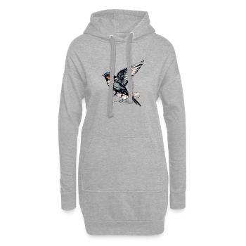 Hibi die Schwalbe - Hoodie-Kleid - Grau meliert - Vorne