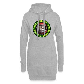 Astronaut Cat Logo 2 - Sowjetisch - Hoodie-Kleid - Grau meliert - Vorne