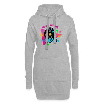 90er Jahre Niedlich 80er Jahre Retro Vintage Lustig Cool Nostalgie - Hoodie-Kleid - Grau meliert - Vorne