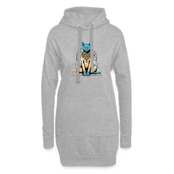 Der ägyptische Katzengott Nr. 1 - Hoodie-Kleid - Grau meliert - Vorne