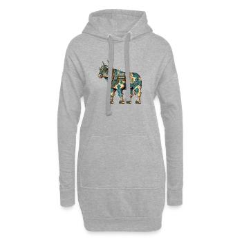Taureau Egyptien n°2 - Sweat-shirt à capuche long Femme - gris chiné - Devant