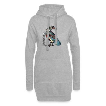 Ägyptischer Vogel Nr. 1 - Hoodie-Kleid - Grau meliert - Vorne
