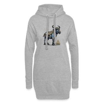 Taureau Egyptien n°6 - Sweat-shirt à capuche long Femme - gris chiné - Devant
