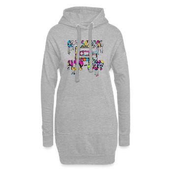 90er Jahre niedlich 80er Jahre Retro Vintage Nostalgie alt Scholl - Hoodie-Kleid - Grau meliert - Vorne