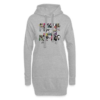 90er Jahre niedlich 80er Jahre Retro Vintage Nostalgie alt Scholl - Hoodie-Kleid - Grau meliert - Vorne
