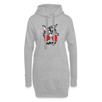 Katze WAS? - Hoodie-Kleid - Grau meliert - Vorne