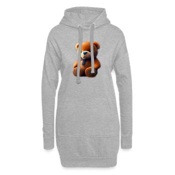 Teddybär - Hoodie-Kleid - Grau meliert - Vorne