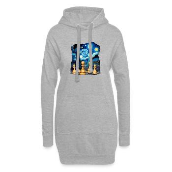 Echecs au clair de lune - Sweat-shirt à capuche long Femme - gris chiné - Devant