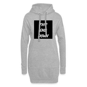T-shirt « This End down » - Sweat-shirt à capuche long Femme - gris chiné - Devant