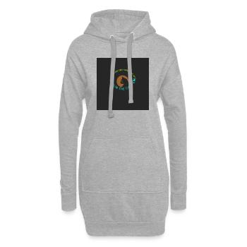 Merlin-le-Chat miaule Bonjour - Sweat-shirt à capuche long Femme - gris chiné - Devant