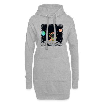 Astronaut orange orange grunge - Hoodie-Kleid - Grau meliert - Vorne