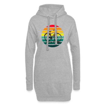 Vélo vintage - Sweat-shirt à capuche long Femme - gris chiné - Devant