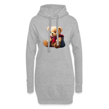 Teddybär - Hoodie-Kleid - Grau meliert - Vorne