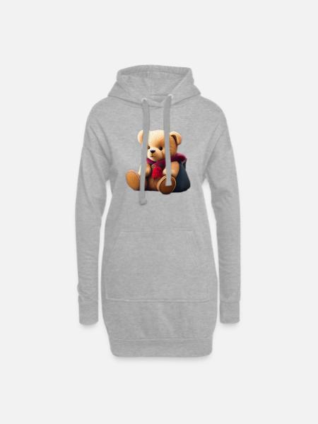 Teddybär - Hoodie-Kleid - Grau meliert