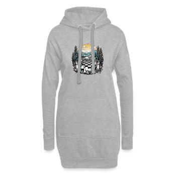 Chess Forest - Sweat-shirt à capuche long Femme - gris chiné - Devant