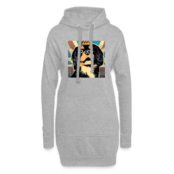 König Charles Spaniel - Hoodie-Kleid - Grau meliert - Vorne