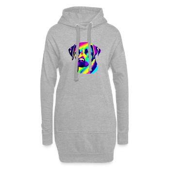 Labrador propriétaire chiot Labrador Retriever - Sweat-shirt à capuche long Femme - gris chiné - Devant