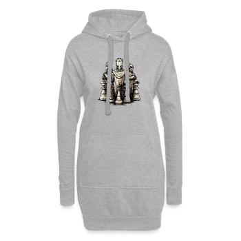 Armée échiquéenne - Sweat-shirt à capuche long Femme - gris chiné - Devant