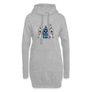 Pièces d'échecs futuriste - Sweat-shirt à capuche long Femme - gris chiné - Devant