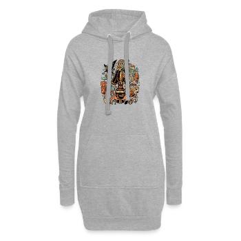 Zol le dieu Egyptien - Sweat-shirt à capuche long Femme - gris chiné - Devant